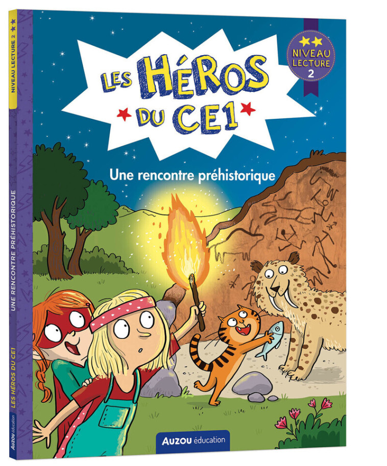 Les Héros du CE1 - niveau 2 - Une rencontre préhistorique - Maxime Gillio, Joëlle Dreidemy - AUZOU