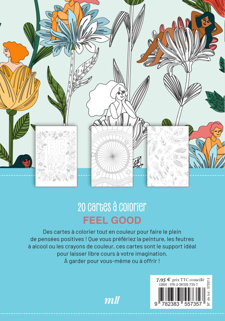 Feel good - 20 cartes à colorier -  Collectif - MERCILESLIVRES