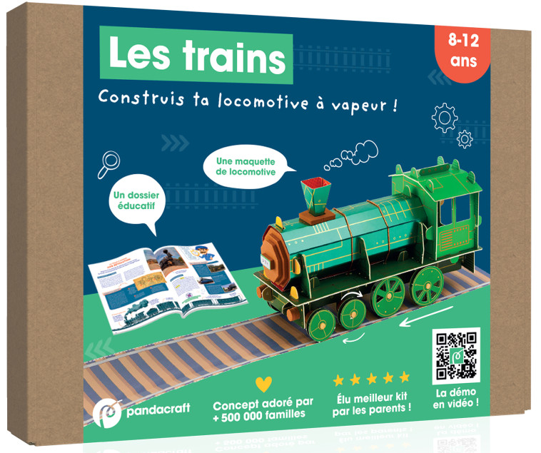 Les trains - Kit Pandacraft 8-12 ans -  - PANDACRAFT