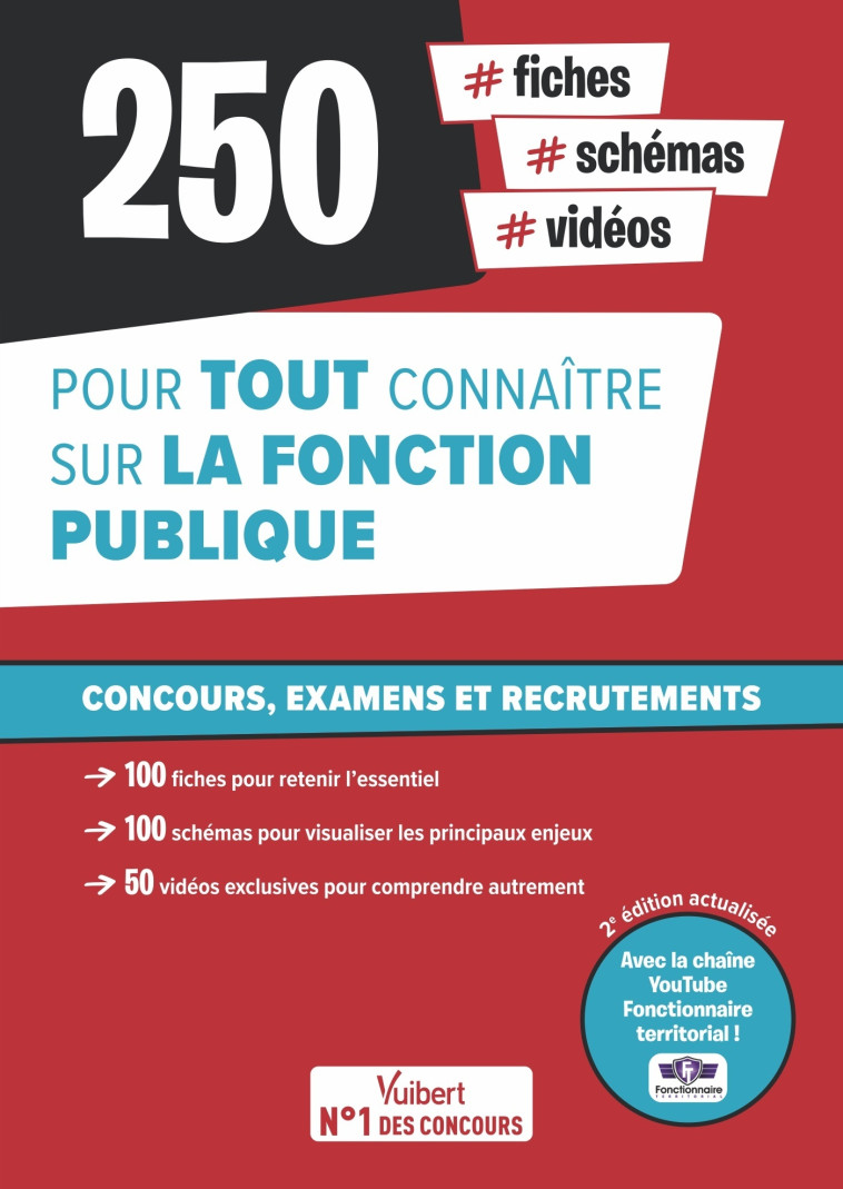 Fonction publique : 250 fiches, schémas et vidéos pour tout connaître sur la fonction publique - Avec la chaîne YouTube Fonctionnaire territorial - Pierre-Brice Lebrun - VUIBERT