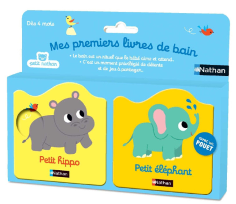 Mes premiers livres de bain - Petit hippo - Petit éléphant - Caroline Dall'Ava - NATHAN