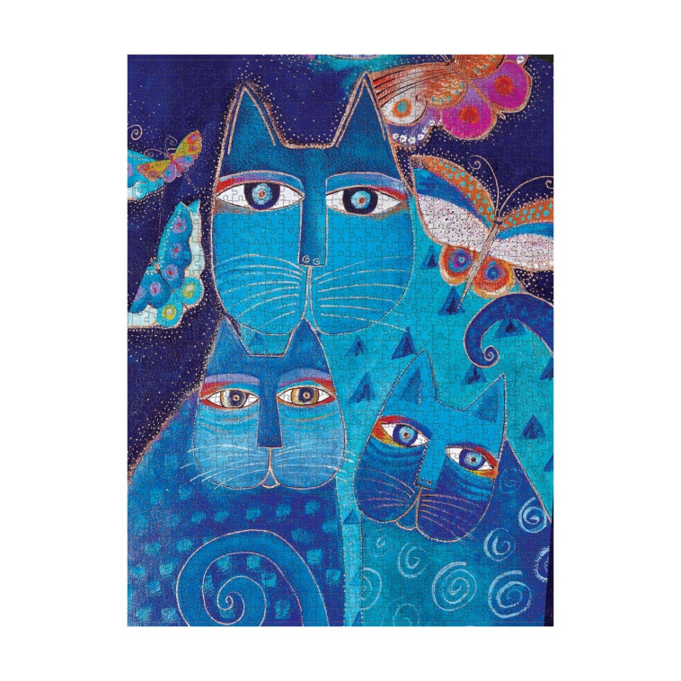 Puzzles Felins Fantastiques Chats Bleus et Papillons -  - PAPERBLANKS