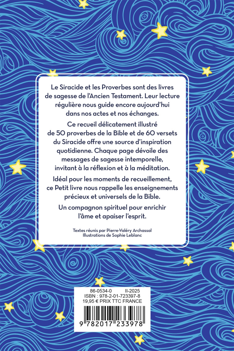 Le Petit livre de la sagesse de la Bible - Pierre-Valéry Archassal - HACHETTE PRAT