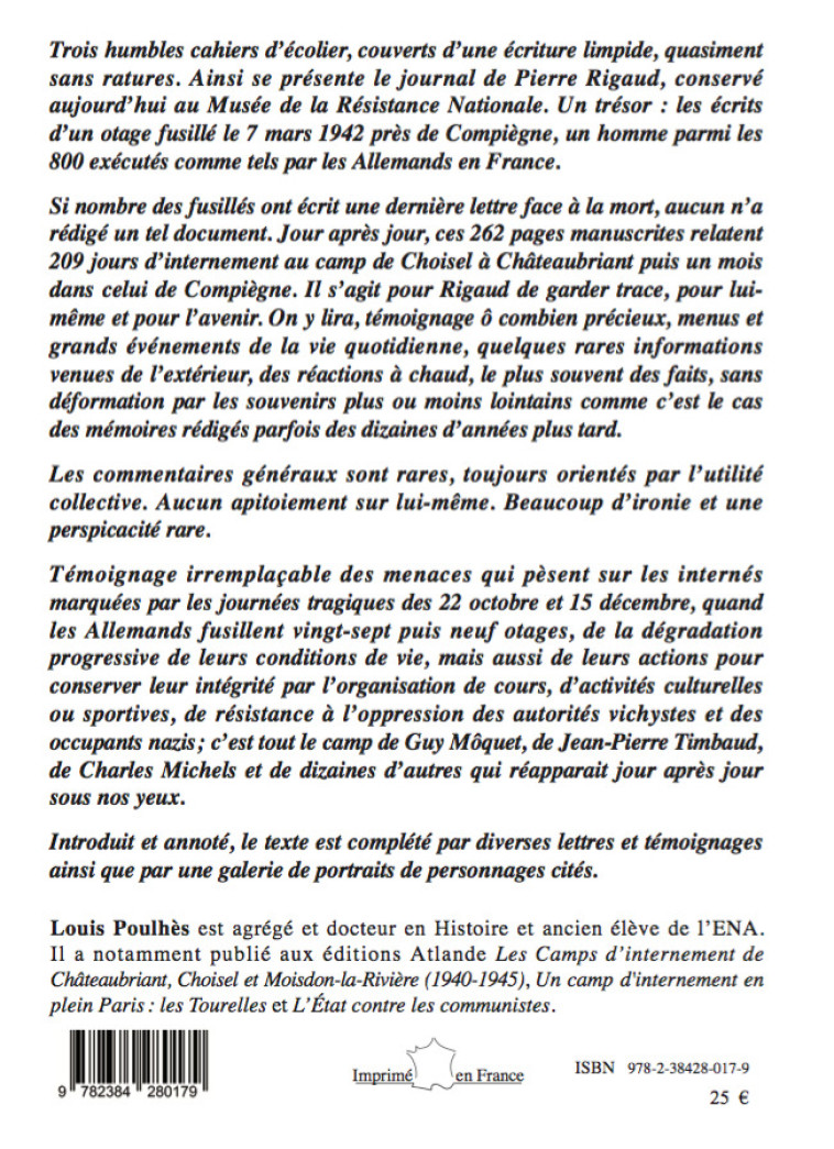 Journal d’un otage français - Louis Poulhes - ATLANDE