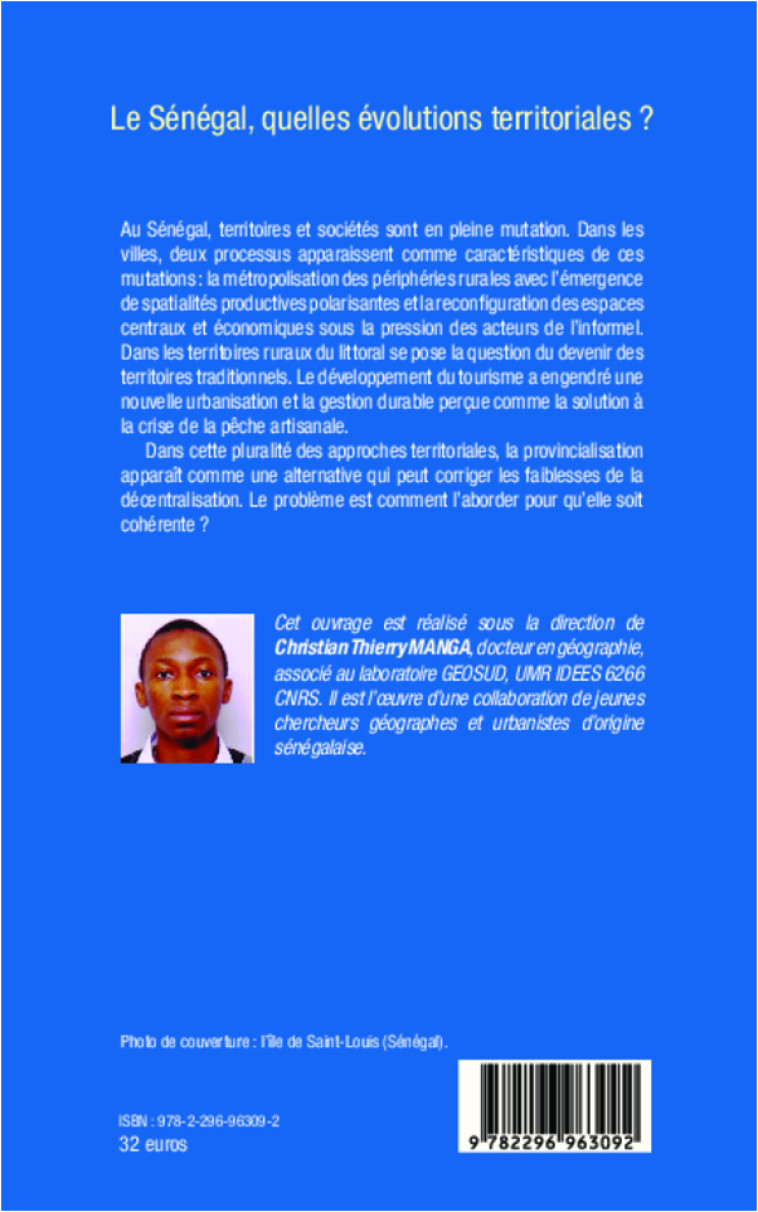 Le Sénégal, quelles évolutions territoriales ? - Christian Thierry Manga - L'HARMATTAN