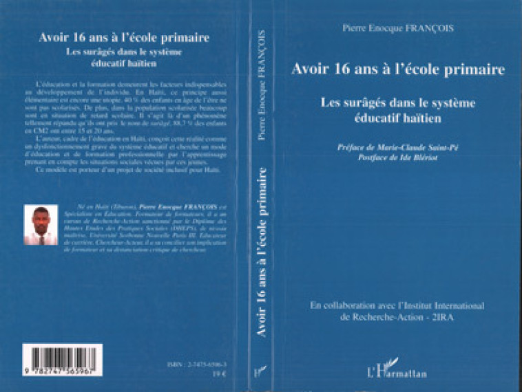 Avoir 16 ans à l'école primaire - Pierre Enocque Francois - L'HARMATTAN