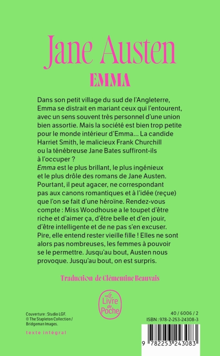 Emma (Nouvelle traduction) - Jane AUSTEN, Jane AUSTEN - LGF